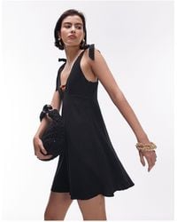 TOPSHOP - Flippy Tie Strap Mini Dress With Bead Detail - Lyst