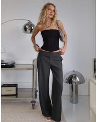 Princess Polly - Good Riddance Pleat Side Tie Detail Tailored Wide Leg Pants - Lyst