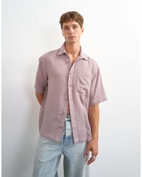 TOPMAN - Oversized Fit Textured Cheesecloth Short Sleeve Shirt - Lyst