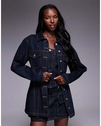 Liquor N Poker - Denim Jacket With Cinch Waist - Lyst