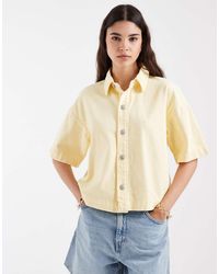 Pieces - Boxy Denim Shirt - Lyst