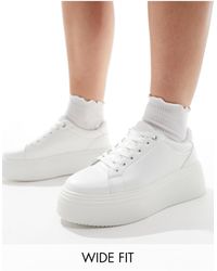 ASOS - Dream - chunky sneakers bianche a pianta larga - Lyst