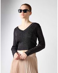 Glamorous - V Neck Long Sleeve Top - Lyst
