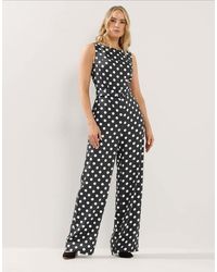 Long Tall Sally - Polka Dot Wide Leg Jumpsuit - Lyst