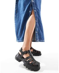 Tommy Hilfiger - Sandali Stile Pescatore Neri - Lyst