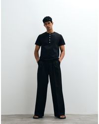 ASOS - Regular Fit T-shirt With Contrast Henley Neck - Lyst