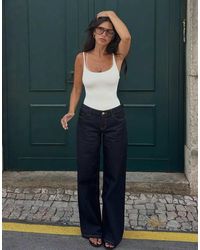 Bershka - Round Neck Strappy Bodysuit - Lyst