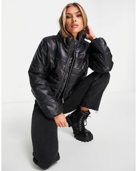 Womens Clothing Jackets Fur jackets I Saw It First Missguided Msgd Sports Ski Jacket With Mittens And Bum Bag in Black 