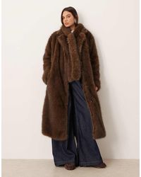 Glamorous - Tie Waist Faux Fur Coat - Lyst