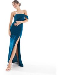 TFNC London - – brautjungfernmode – asymmetrisches bardot-maxikleid - Lyst