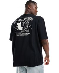 ASOS - T-shirt oversize nera con stampa di cherubini sul retro - Lyst