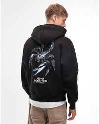 Alpha Industries - Hoodie With Scorpion Back Print - Lyst