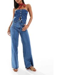 ASOS - Jeans A Vita Alta Con Fondo Ampio Medio Con Tasche Sul Davanti - Lyst