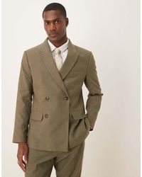 Abercrombie & Fitch - Double Breasted Colbert Met Linnenlook - Lyst