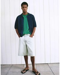Pull&Bear - Wide-leg Denim Bermuda Shorts - Lyst