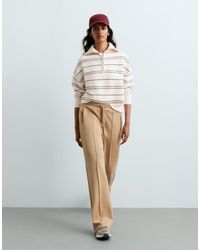 Oysho - Cotton Piqué Straight-leg Trousers - Lyst