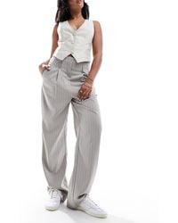 Vero Moda - Tailored High Waisted Relaxed Straight Leg Trousers With Belt Loop Detail - Lyst