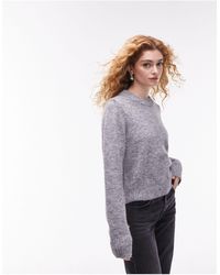 TOPSHOP - Knitted Crew Neck Jumper - Lyst