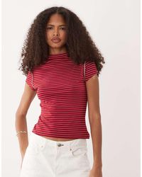 ASOS - Ribbed Funnel Neck Top With Exposed Seam - Lyst