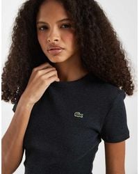 Lacoste - Ribbed Cotton T-shirt - Lyst