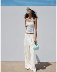 Stradivarius - Palazzo jogger Trousers With Elastic Waistband - Lyst