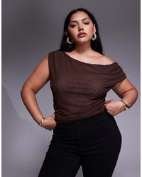 ASOS - Asos design curve – asymmetrisch geschnittenes oberteil aus mesh - Lyst