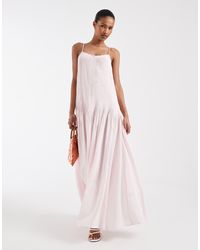 & Other Stories - Drop Waist Maxi Dress With Pleated Skirt - Lyst