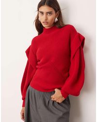 ARRANGE - Enginee Knit Sculpted Jumper With Shoulder Detail - Lyst