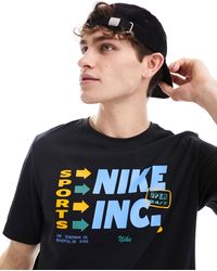 Nike - Camiseta negra con estampado gráfico dri-fit - Lyst