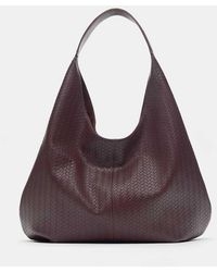 Pull&Bear - Borsa Shopper Bordeaux Effetto Intrecciato - Lyst