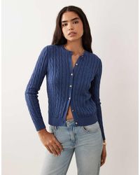 Ralph Lauren - Gebreid Katoenen Vest Met Kabels En Icoonlogo - Lyst