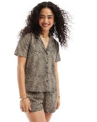 Jdy - Camicia Testurizzata Nera E Con Stampa - Lyst