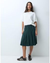 Lacoste - Contrast Trim Pleated Midi Skirt - Lyst