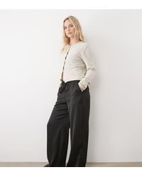 Vero Moda - Broek Met Hoge Taille Van Satijn En Losse Pasvorm - Lyst