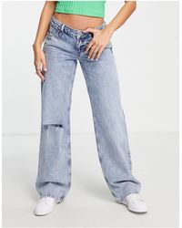 Dames Kleding voor voor Jeans voor Skinny jeans River Island Jeans Met Ballonpijpen En Hoge Taille Van Lichte Denim in het Blauw 