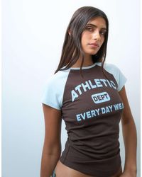 ASOS - Weekend Collective Set Raglan Relaxed Tee With Athletic Graphic - Lyst