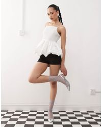 Amy Lynn - Shirred Peplum Cami Top - Lyst