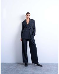 TOPSHOP - Co Ord Subtle Pinstripe Low Rise Buckle Detail Trouser - Lyst