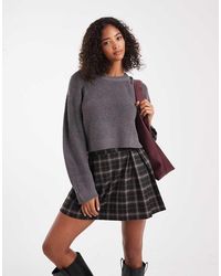 Brave Soul - Cropped Knit Crew Neck Sweater - Lyst