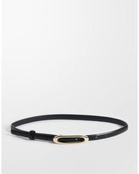 Gina Tricot - Slim Waist Belt With Oval Buckle Detail - Lyst