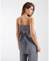 Object - Square Neck Sleeveless Top With Tie Back - Lyst