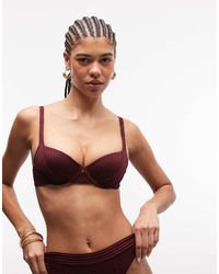 ASOS - Rory Sintra Spliced Rib Push Up Padded Underwire Bikini Top - Lyst