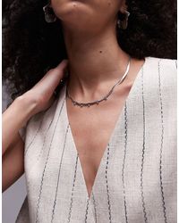 TOPSHOP - Pia Waterproof Stainless Steel Snake Chain Necklace With Beading - Lyst