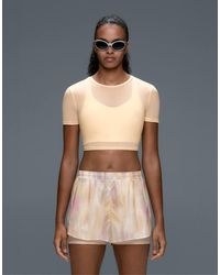 Oysho - Short-Sleeved Sheer Tank Top - Lyst