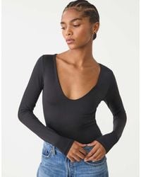 Stradivarius - Body Van Polyamide Met V-Hals - Lyst