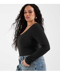 ASOS - Asos Design Curve Sculpting Scoop Neck Long Sleeve Bodysuit - Lyst