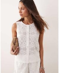 Jdy - Lace Details Vest Co-ord - Lyst