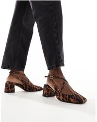 ASOS - Sawyer - chaussures à talon carré mi-haut et bout carré - léopard - Lyst