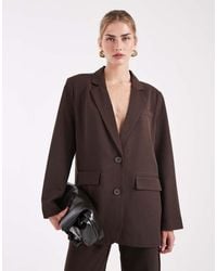 Pieces - Oversized Tailored Blazer - Lyst
