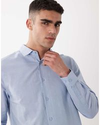 ASOS - Regular Fit Smart Linen Blend Shirt - Lyst